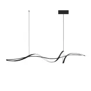 BAMDECOR A036 Modern LED Linear Pendant Lights with Dimmable LED and Adjustable Hanging Length 160cm -Black