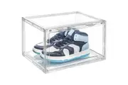 1 Pack Large Acrylic Shoe Box Storage Side Door Open Stackable Boxes Transparent Clear Display Case