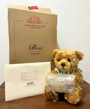NEW 2001 Steiff Cherished Teddies Benji 8" Blond Mohair Teddy Bear Plush Toy 119