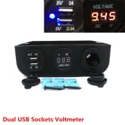 Car 2-USB Cigarette Lighter Socket Charger Adapter LED Voltmeter 12V/20A 24V/10A (for: Volkswagen)