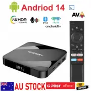 ATV Android 14 Smart TV Box 4GB64GB Dual WiFi Google Voice Remote TV Set Top Box
