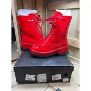 US6.5 AZALEA WANG THE ULTIMATE EXCISION Cherry Red Patent Leather Calf Boots