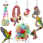 Bird Toys for Parakeet， Parrot Conure Chewing Shredding Foraging Toys with Rope