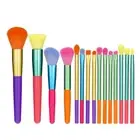 15Pcs Rainbow Makeup Brushes Set Colourful Make Up Brush Set Beginner
