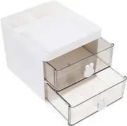 SOPOTUTU Desktop Drawer Style Stationery Organizer Box Practical Multi Layer Storage for Desk Supplies Makeup and Accessories Simple Design for Home Office Use