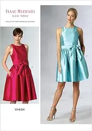 [VOGUE PATTERNS] V1434A50 Misses' Dress and Belt Sewing Template, Size A5 (6-8-10-12-14)