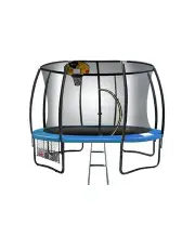 Kahuna 14ft Trampoline Free Ladder Spring Mat Net Safety Pad Basketball Cover Round Enclosure Blue