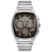 Bulova Man Watch Curv Progressive Quartz Chrono Blue Dial 42mm 96A257