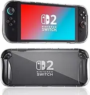 for Nintendo Switch 2 Case (2025), Sanyetral Premium Soft TPU Lightweight Shockproof Clear Cover for Nintendo Switch 2 -Clear