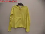 Boboli Girls Yellow Rib Knit Button Up Light Weight Cardigan 8 8445470037699