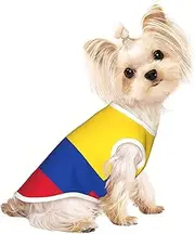 Flag of Colombia print Dog Shirts for Small Dogs Stretchy T-Shirts Lightweight Tank Top Sleeveless Striped Vest