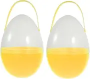 Gatuida 2 PC Eggs Egg Cup Basket Clear Eggs Candy Boxes Egg Shaped Fillable Balls Plastic Baubles Plastic Egg-Shaped Buckets Eggs Yellow Pp