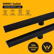 Black 600/800/900mm Tile Insert Stripe Fence Shower Grate Floor 50mm Drain Waste