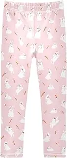 [Joisal] Adorable Bunnies Pink Girls Pants, Suitable for Winter Leggings for Girls, Kid Leggings, 4-10T