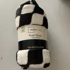 Mainstays Plush Throw Black And White Checkered 50x60