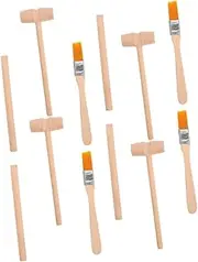 BUGUUYO 4 Sets Archaeological Excavation Tools Pebbles Gem Figurine Tiles Handmade Engine Touch Stickers Fabric Fishing Rod Mini Hammer Sand Tiles Beige Wooden