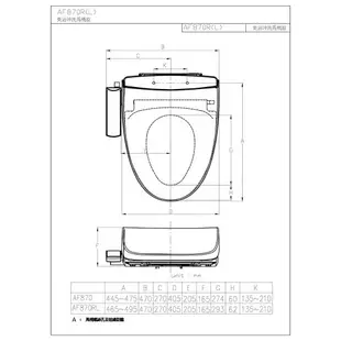 【HCG 和成】AF870R(L) 除臭型免治沖洗馬桶座 (標準型44cm/加長型47cm) 白色 110V 不含安裝