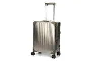 Swiss Full Aluminium Luggage Suitcase Lightweight with TSA locker 8 wheels 360 degree rolling Carry On HardCase SN1195A Champagne
