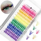 Colored Lash Extension Kit 120 Pcs DIY Lash Clusters Individual 14Mm 16Mm Mixed