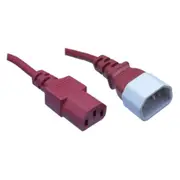 RackPower CM1CC200R 10A C14 to C13 Cable - 2m - Red 1mm2 - PVC [CM1CC200R]