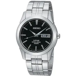 SEIKO 經典藍寶石水晶鏡面鋼帶錶(SGG715J1)-黑 7N43-0AR0D