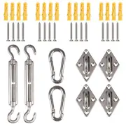Sun Shade Sail Hardware Kit 24pcs/set 304 Stainless Steel Sunshades Canopy