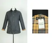 New Ladies Barbour Classic Beadnell Navy Blue Wax Cotton Jacket Size UK 14 US 10