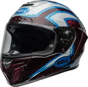 Bell Race Star DLX Flex Xenon Helmet, red-blue-silver, Size M for Men Red Blue Silver