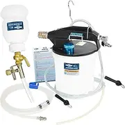 FIRSTINFO Upgraded 2 Liter Air Vacuum Brake Fluid Bleeder Pump Extractor w/Refilling Bottle Kit Includes 4.9 ft Long Silicon Bleeding Hose w/Non-Return Check Valve + Oil Stopper Valve