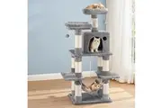i.Pet Cat Tree 145cm Tower Scratching Post Trees Scratcher Condo House Light Grey