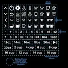 48pcs White Print Coffee Machine Symbols Sticker Button Label Adhesive Switch