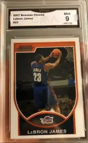 POP 7 2007 LeBron James TOPPS BOWMAN CHROME #23 Grade 9 PSA lakers cavs