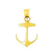 14K Gold 22MM Mariner Ship Anchor Pendant