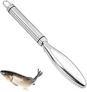 Fish Scaler Stainless Steel Fishs Remover with Stainless Steel Sawtooth Easily Remove Scales-Cleaning Brush Scraper Kitchen Tool