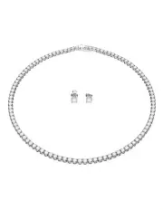 [Swarovski] Matrix Tennis Set Round Cut Rhodium Plated in White