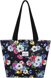 [HAWEE] Tote Bag with Zipper for Women Inside Mesh Pocket Heavy Duty Casual Anti-water Cloth Travel Shoulder Handbag