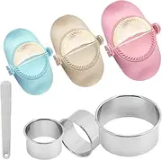 Ninonly Empanada Maker Press, Dumpling Maker Set with Dough Cutter, Dumpling Mold Set for Pierogi Wonton Pastelitos Calzone Turnovers Chinese Dumpling Multifunctional DIY Manual Wrapper Stamp Cutter