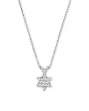 Diamond Star of David Pendant Necklace in 14K White Gold, .25 ct. t. w.