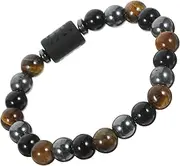 TEHAUX Triple Stone Bead Bracelet Protection Bracelet Female Stone Bracelets Natural Beaded Bracelet Daily Use Bracelet Delicate Wrist Charm Wrist Bracelet Amethyst Decorative Stone Man