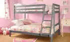 Triple Wooden Bunk Bed in Grey 3ft & 4ft with Mattress Options - Durleigh