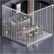 PVC Strip Curtain Kit Plastic Vinyl Strip Door Curtain PVC Smooth Plastic Strip Door Curtain Suitable for Storeroom Company Doors in Shopping Malls(1.3 mm,1.2x2.4m)