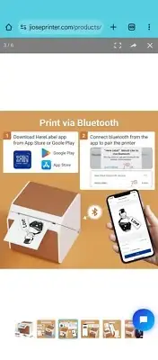 Jiose HM26 Bluetooth Thermal Label Maker - 2 Inch Portable Barcode Printer...