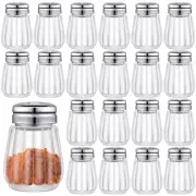 50 Pack Mini Salt and Pepper Shakers with Stainless Steel Lids for Kitchen