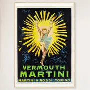 Galrie Vintage Vermouth Martini Rossi Torino Advertising Poster for Home Decor, Wood Frame, A0 84 x 119cm (33 x 47inch)