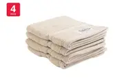 Onkaparinga Set of 4 600GSM Flinders Face Washers (Linen)
