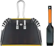 PHYEX 1-Pack 17" Heavy Duty Metal Dust Pan with Cleaning Brush Set