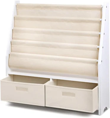 Keezi Kids Bookcase Childrens Bookshelf Storage Shelves Ladder Shelf Display WH