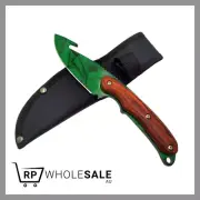 SALE Green Stainless Steel Tactical Fixed Blade Hunting Gut hook Knife Fishing