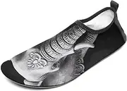 [BTCOWZRV] Water Shoes for Women Men Gray Elephant Water Sports Shoes Slip-on Breathable Lightweight Athletic Aqua Sock