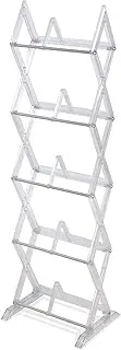 [Atlantic] Mitsu 5-Tier Portable Media Storage Rack – Holds 130 CD; or 90 DVD; or 105 Blu-ray/Console Game Discs – PN 64836265 in Clear